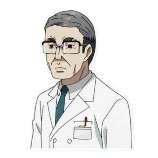 😐 b848139a man, scientist, glasses, white coat telegram sticker