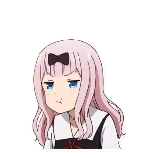 😠 b9f5d3a9 Chika Fujiwara Kaguya-sama: Love Is War anime, chika fujiwara, kaguya-sama, expression, cute telegram sticker