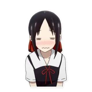 😖 f1fa5a50 Kaguya Shinomiya Kaguya-sama: Love Is War anime, blush, cute, kaguya-sama, shinomiya telegram sticker
