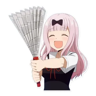 👩 ff5dd382 Chika Fujiwara Kaguya-sama: Love Is War anime, chika fujiwara, kaguya-sama, love is war, fan, cheerful, cute telegram sticker