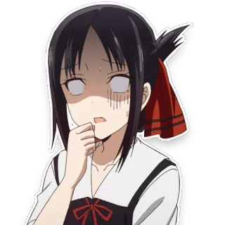 😱 8ac16a01 Kaguya Shinomiya Kaguya-sama: Love Is War anime, cartoon, kaguya shinomiya, kaguya-sama: love is war, expression, shocked telegram sticker