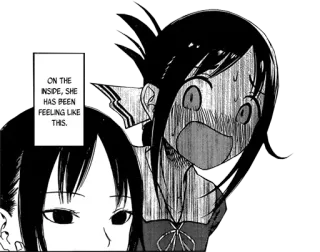 🙂 fc5d0bce ON THE INSIDE, SHE HAS BEEN FEELING LIKE THIS. Anime, Manga, Kaguya-sama, Emosional, Tertekan, Perasaan telegram sticker