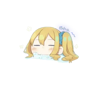 😴 5307aed2 ほわぁ Anime, Chibi, Dễ thương, Đang ngủ, Thư giãn, Tóc vàng telegram sticker