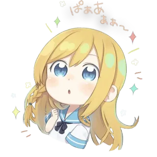 😮 53f85357 ぱぁぁぁぁ Anime, Dễ thương, Lấp lánh, Cô gái, Hoạt hình telegram sticker