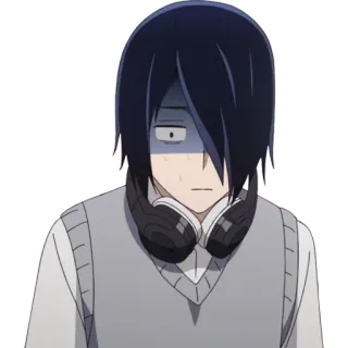 😰 bc423c83 Ishigami Yu Kaguya-sama: Love Is War Anime, Manga, impactado, sorprendido, auriculares, estudiante telegram sticker