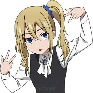 ✌ 4633125b @Y2LAB อนิเมะ, ผู้หญิง, การ์ตูน, ผมบลอนด์, ตัวละคร telegram sticker