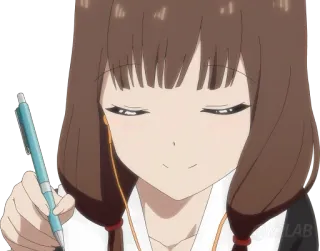 🎧 8c67ecde อนิเมะ, ผู้หญิง, การเขียน, ปากกา telegram sticker