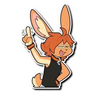 😌 2c4ac960 兔子, 卡通, 角色, 眼镜, 手势, 指 telegram sticker