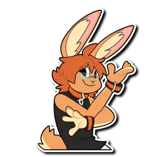 🙌 4c58bacd 兔子, 卡通, 拟人化, 角色, 眼镜, 小兔子 telegram sticker