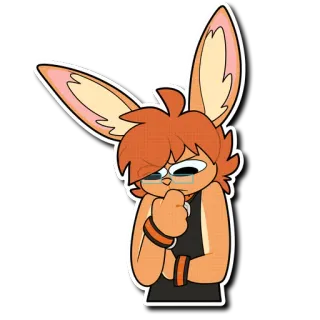 🤔 6b3b64ce 兔子, 卡通, 角色, 动物, 可爱, 毛茸茸 telegram sticker