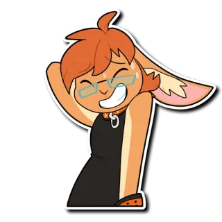 😅 c198dd0e 卡通, 兔子, 兔子, 人物, 眼镜, 汗, 可爱 telegram sticker