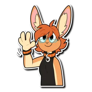 👋 cd0e829d 卡通, 动物, 角色, 挥手, 友好的, 毛茸茸, 拟人化 telegram sticker