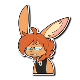 😑 ebe1f845 兔子, 卡通, 眼镜, 橙色, 角色, 插图, 贴纸 telegram sticker