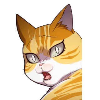 🤬 0722493a kot, zły, pomarańczowy, kreskówka, zwierzę, zwierzę domowe telegram sticker
