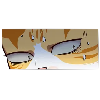 😬 577afd75 kot, anime, przestraszony, zmartwiony, kreskówka, wyraz telegram sticker