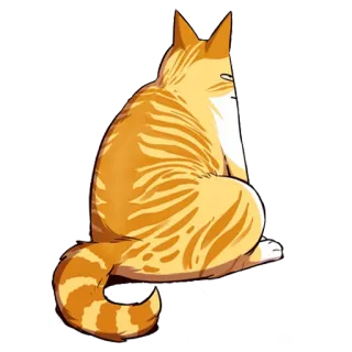 ☹️ 68aa2af4 kot, pomarańczowy, siedzący, pasiasty telegram sticker