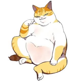 😈 99b4a4f4 kot, zadowolony, pomarańczowy, słodki, zwierzę telegram sticker