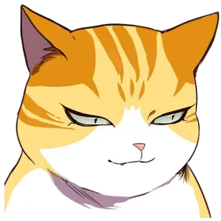 🙂 a7608cea kot, zwierzę, zadowolony z siebie, rudy pręgowany kot, styl anime, zwierzę domowe telegram sticker