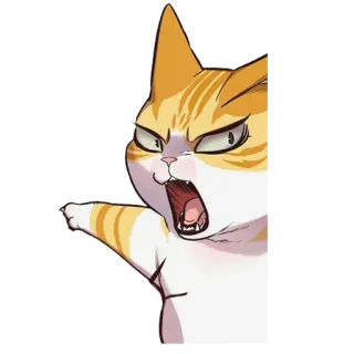 👺 d3e6314a kot, zły, krzyczący, kreskówka, zwierzę, koci telegram sticker
