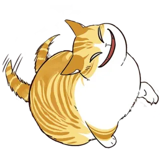 🤡 da40813e kot, zwierzę, pomarańczowy, biały, kreskówka, słodki telegram sticker