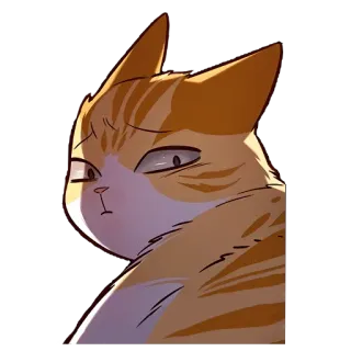🙄 dfe14980 kot, zwierzę, rudy kot, kreskówka, zwierzę domowe telegram sticker
