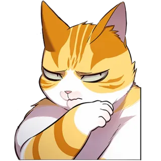 🤢 f94fc380 kot, zrzędliwy, naklejka, anime, kreskówka telegram sticker