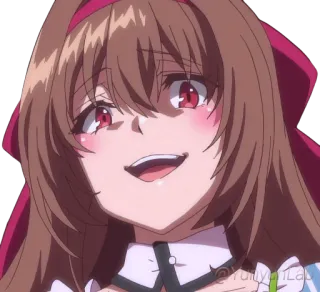 😏 32ebb297 anime, girl, smile, happy, cartoon telegram sticker