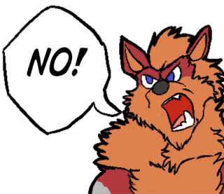 ❌ 0b1d3851 NO! nie, zły, kreskówka, wilk telegram sticker