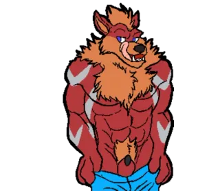 😘 0c6ab94e wilkołak, umięśniony, kreskówka, potwór, antropomorficzny, futrzak, wilk telegram sticker