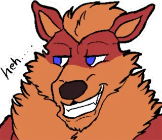 😏 562df5b6 heh..... Anthro, Furry, Uśmiech zadowolony, Zwierzę, Kreskówka, Wilk telegram sticker