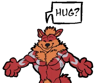🤗 beff72e8 HUG? przytulanie, przyjazny, futrzany, kreskówka, słodki, zwierzę, powitanie telegram sticker