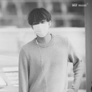 🗝 3b33f58f THE GREAT TREASURE 男性, 人物, 面具, 毛衣, 单色 whatsapp sticker