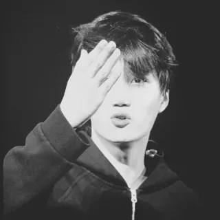 🗝 56b8da56 人物, 肖像, 韩流, 男人, 黑白 whatsapp sticker