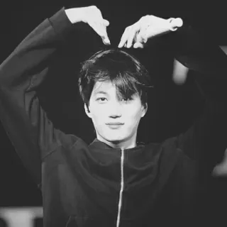 🗝 c2158678 K-pop, 韩国流行, 偶像, 歌手, 舞者, 名人, 比心, 黑白 whatsapp sticker