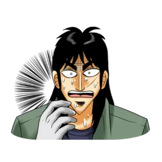 😧 f63ad66a 动漫, 流汗, 震惊, 担心, 表情, 卡通, 男人, 插图 telegram sticker