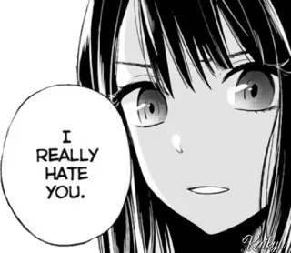 😑 904581c5 I REALLY HATE YOU. Manga, Anime, Odio, Espressione, Triste, Ragazza whatsapp sticker