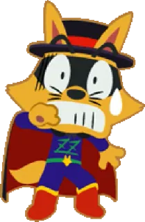 😧 35cbc6b5 cartoon, animal, fox, mask, cape, villain, character whatsapp sticker