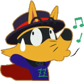 😰 f0d30785 fox, hat, cartoon, animal, character whatsapp sticker