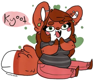 😊 07c696d9 Kyoot น่ารัก, การ์ตูน, มีขน, สัตว์, น่าเอ็นดู whatsapp sticker