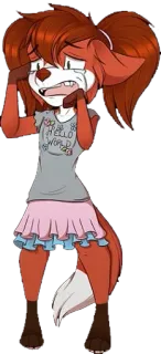 😢 1f3fc1d3 HELLO WORLD ร้องไห้, เศร้า, สุนัขจิ้งจอก, แอนโทร, เฟอร์รี่ whatsapp sticker