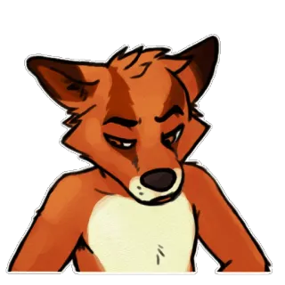 😔 000c3a78 cáo, antro, furry, nhân vật, động vật, hoạt hình telegram sticker
