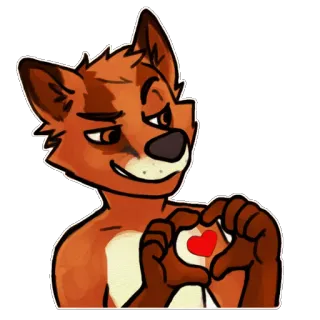 ❤ 32fad8fb cáo, furry, nhân hóa, động vật, trái tim, tình yêu, hoạt hình, nhãn dán telegram sticker
