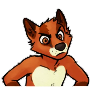 😡 60167898 cáo, furry, động vật, hoạt hình, nhân vật, tức giận, hình minh họa, nhãn dán telegram sticker