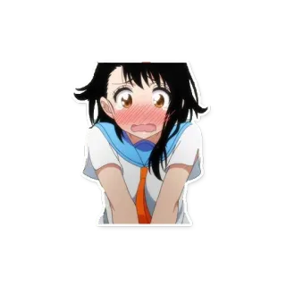 😳 8b5cfe09 애니메이션, 소녀, 교복, 당황, 얼굴을 붉히다, 만화, 캐릭터 telegram sticker