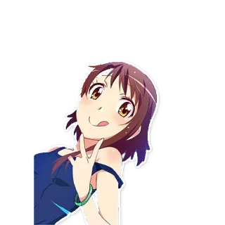 ☺️ a9607f6a 애니메이션, 소녀, 귀여운, 스티커, 피스 사인 telegram sticker