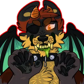 🎃 010e60d7 兽人, 怪物, 生物, 翅膀, 动物, 奇幻 telegram sticker