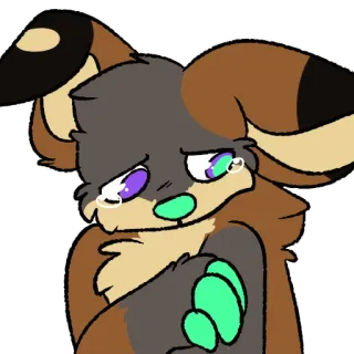 😔 15ce3f61 难过, 哭泣, 毛茸茸, 动物, 卡通, 可爱 telegram sticker