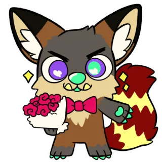 💖 1fe90ab4 狐狸, 卡通, 动物, 可爱, 领结, 毛茸茸 telegram sticker