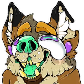 😆 29fe3fa8 兽人, 拟人, 卡通, 狗, 生物, 艺术 telegram sticker