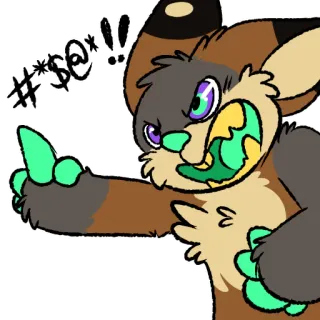 😡 2da12749 #*$@*!! 生气, 中指, 冒犯, 侮辱, 卡通, 兽人 telegram sticker